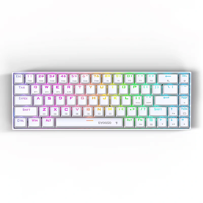68 түлхүүртэй RGB утасгүй BT 2.4GHz механик тоглоомын гар